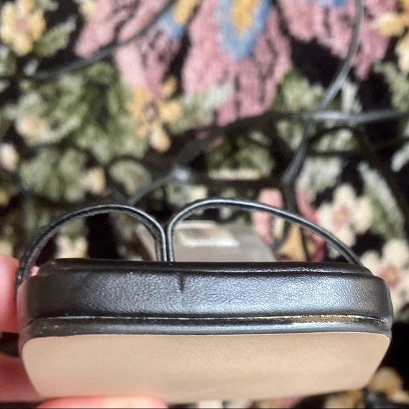 🖤 Vntg FOH Black Lace Up Square Toe Sandals 7.5 - Picture 14 of 14